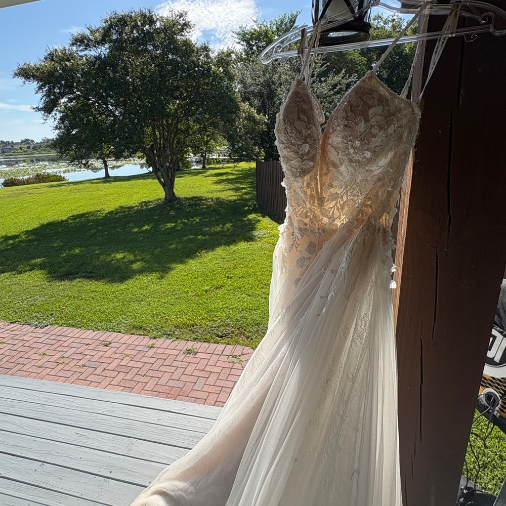 Madison James Cream Lace Gown